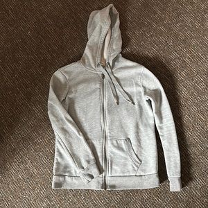 Gray zip-up hoodie